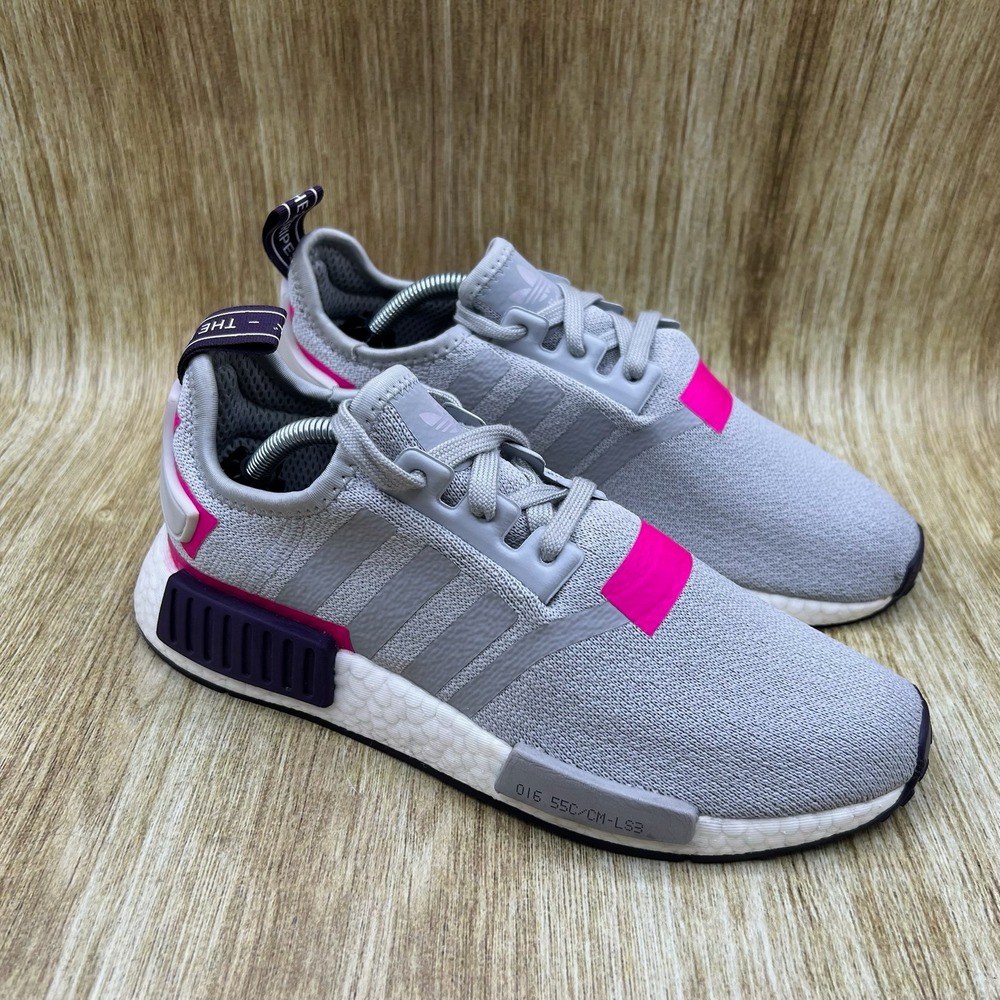 Adidas NMD R1 Women's Size 7.5 Grey Pink Sneakers Shoes Athleisure BD8006